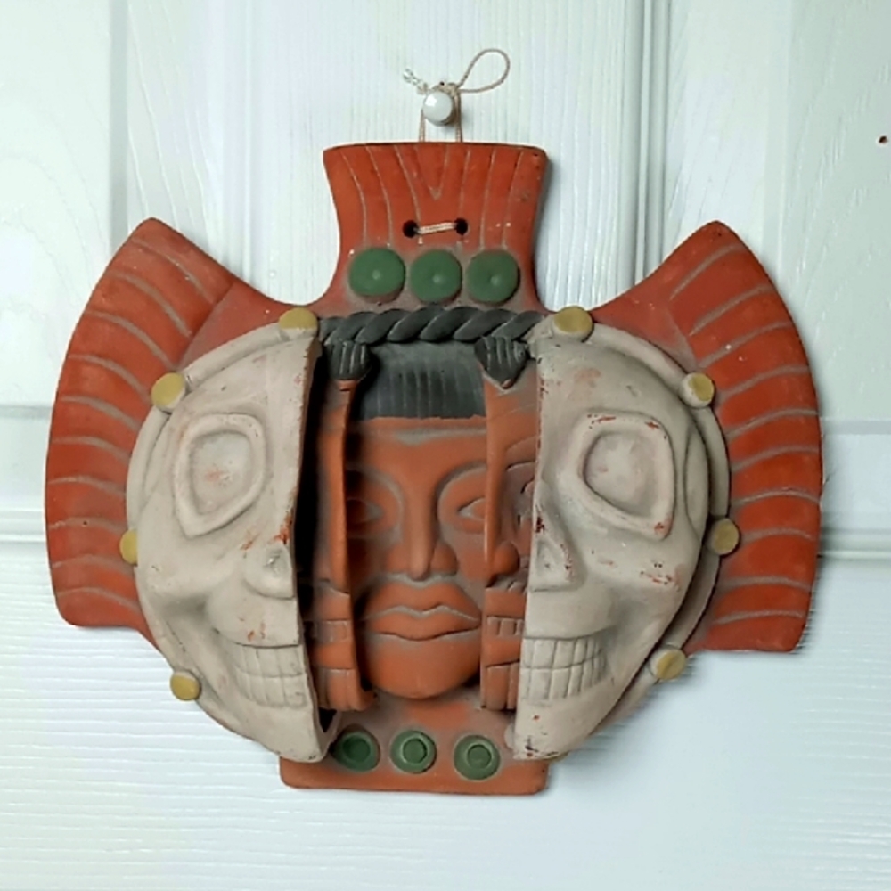 Aztec Reproduction The Three Ages Of Man Made in Mexico Terracotta 3D Wall Art